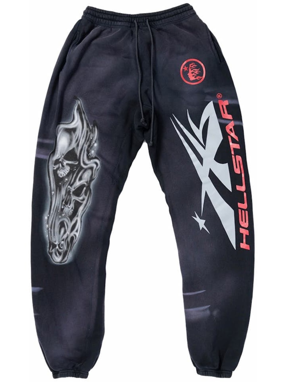 Hellstar Airbrushed Skull Closed Elastic Bottom Sweatpants